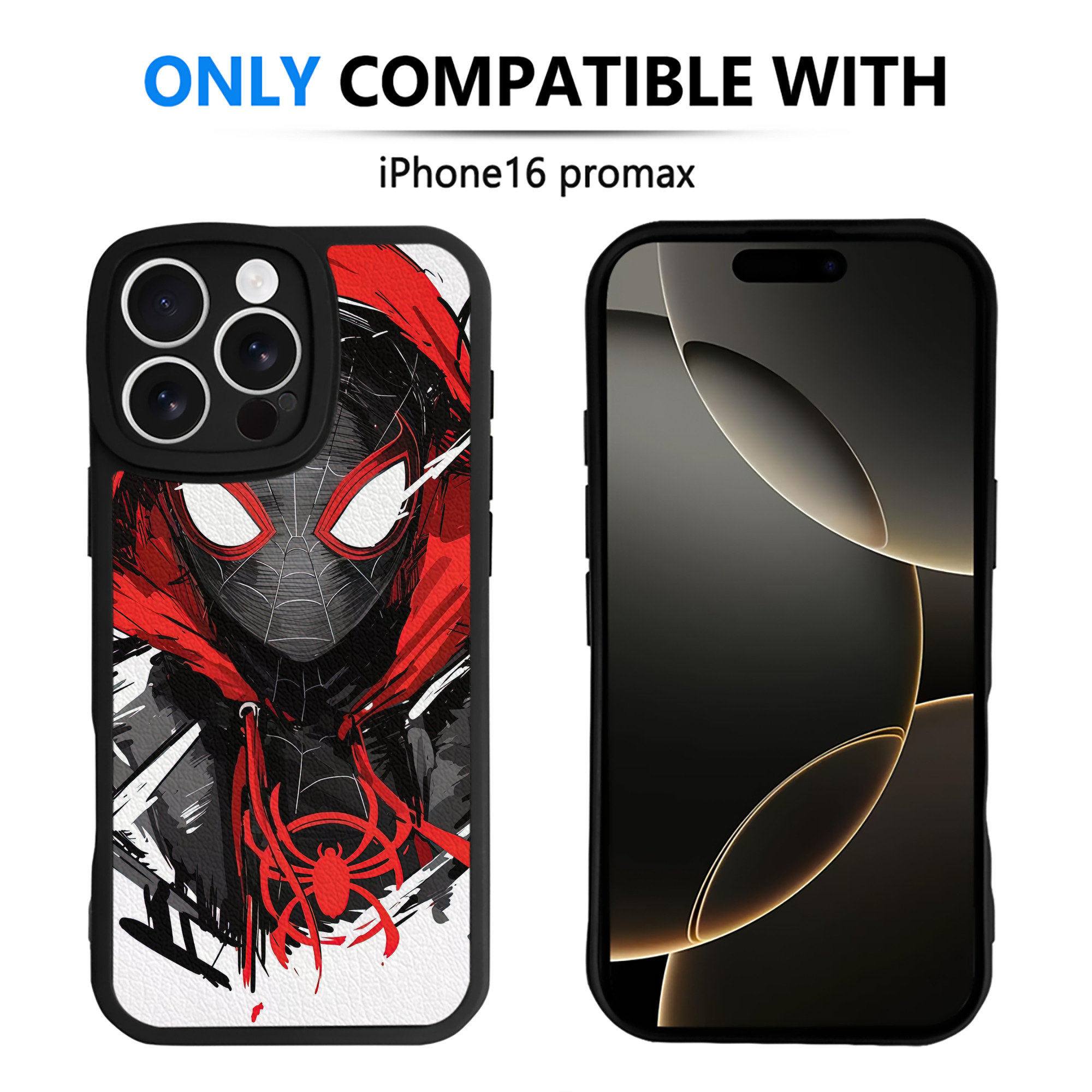 （画像用） Spider Man スパイダーマン 【iPhone 16シリーズ対応】シリコンスマホケース（レザー調） 材質：シリコン
